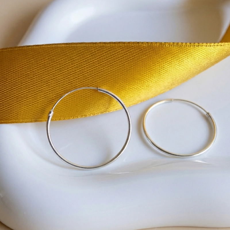 AROS ARGOLLA LISA 25MM PLATA LEY 925 - 3