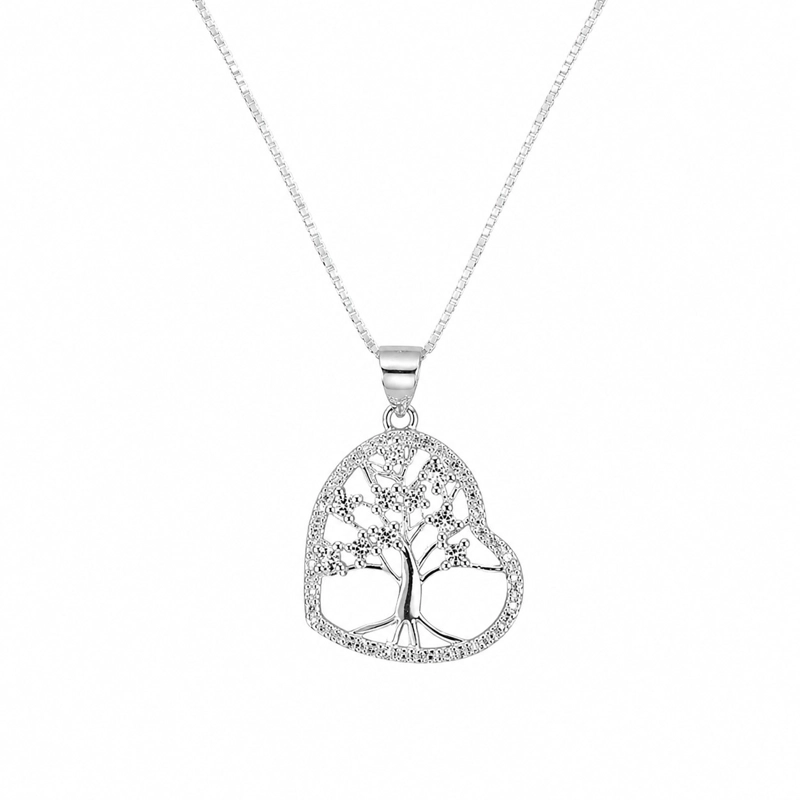 COLLAR ARBOL DE LA VIDA CORAZON PLATA 925