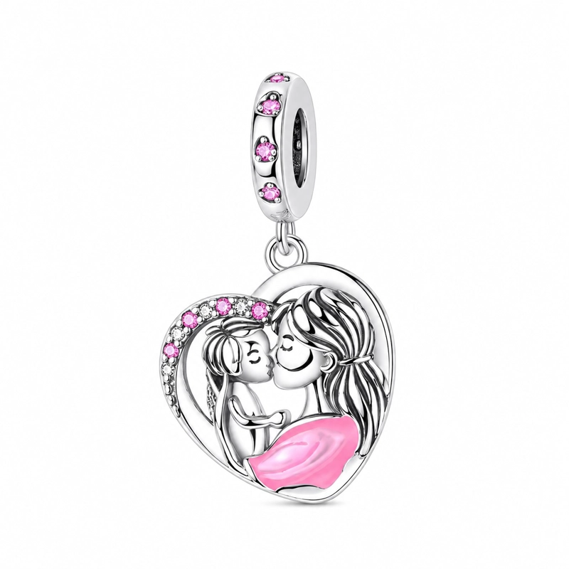CHARM MAMA CON BEBE  AMOR INCONDICIONAL PLATA 925 - 1