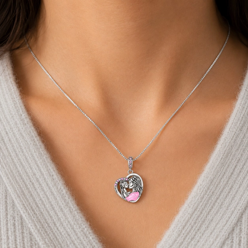 CHARM MAMA CON BEBE  AMOR INCONDICIONAL PLATA 925 - 2