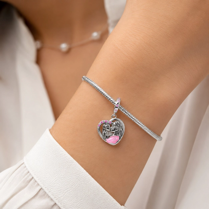 CHARM MAMA CON BEBE  AMOR INCONDICIONAL PLATA 925 - 3