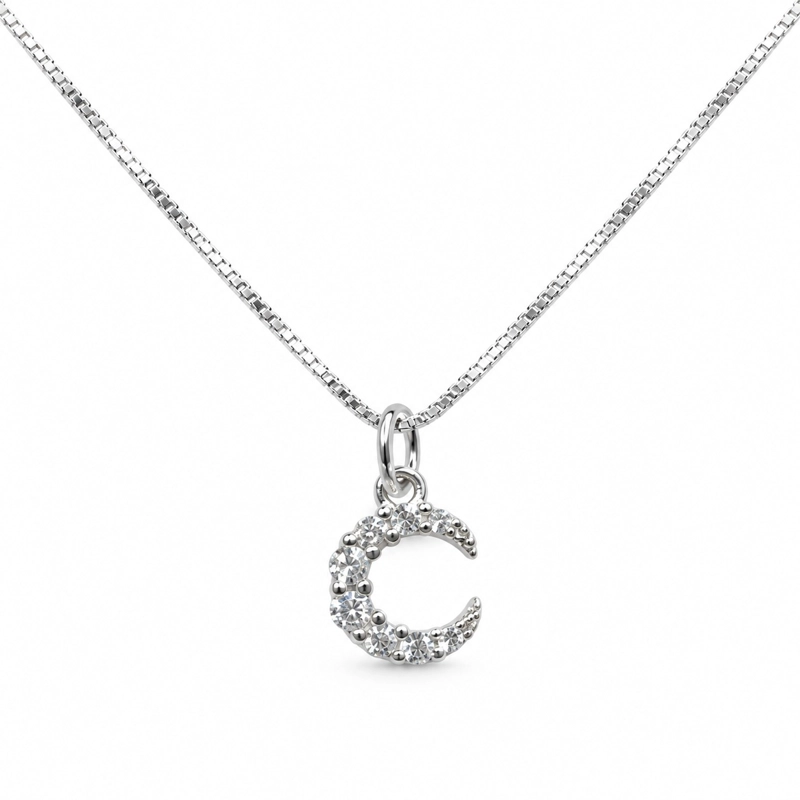 COLLAR LUNA CIRCON PLATA LEY 925