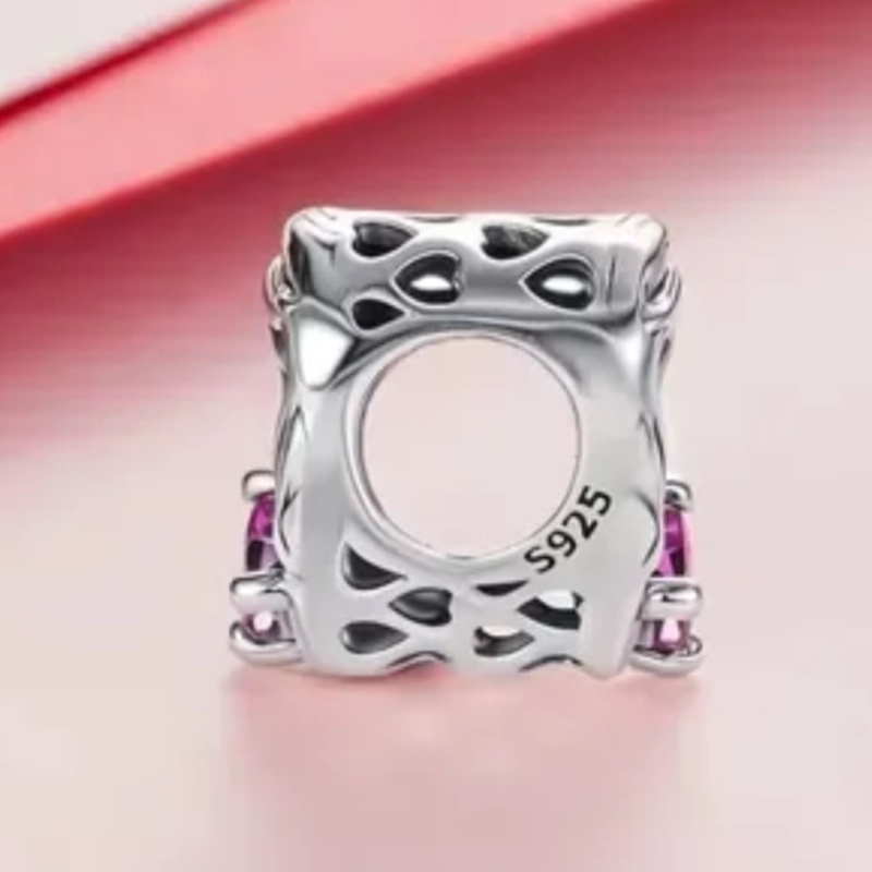 CHARM MAMA E HIJA EN PLATA 925 CON CIRCON ROSA - 3