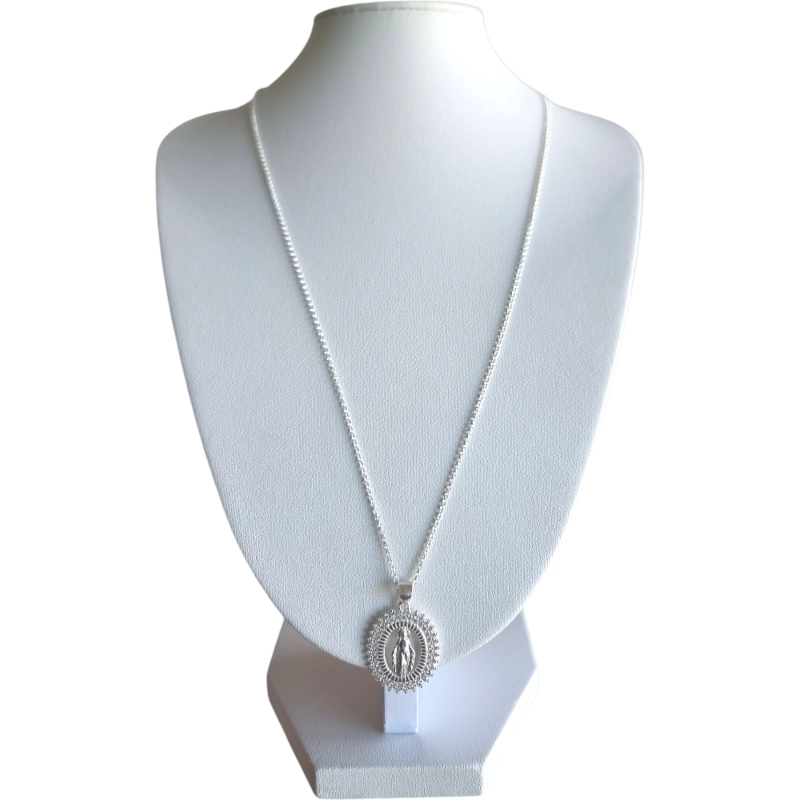 COLLAR VIRGEN DE LOS RAYOS MILAGROSA EN PLATA 925 - 3
