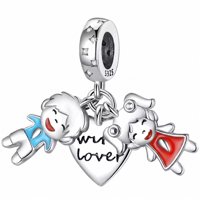 CHARM NIÑO Y NIÑA PLATA 925 - 1