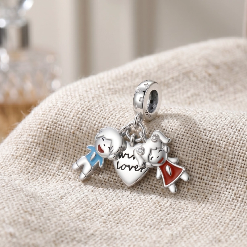CHARM NIÑO Y NIÑA PLATA 925 - 3