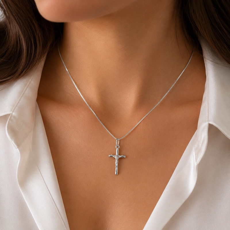 COLLAR CRUCIFIJO JESUS CRUZ EN PLATA 925 - 2