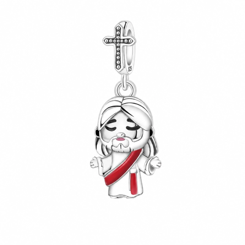 CHARM DIJE JESUS FE PROTECCION PLATA 925 - 1