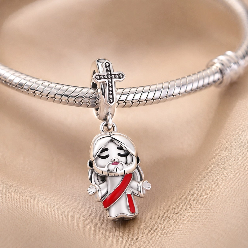 CHARM DIJE JESUS FE PROTECCION PLATA 925 - 2