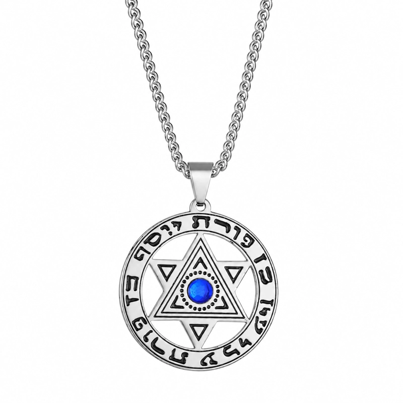 COLLAR HOMBRE ESTRELLA DE DAVID ACERO INOXIDABLE