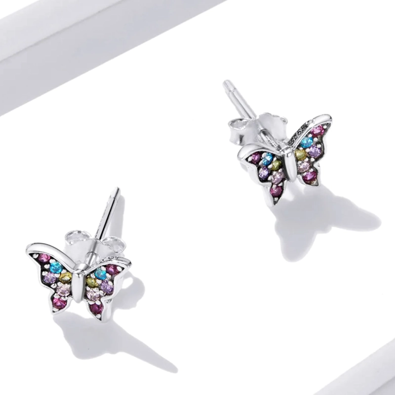 AROS EN PLATA 925 CON DISEÑO DE MARIPOSA - 3