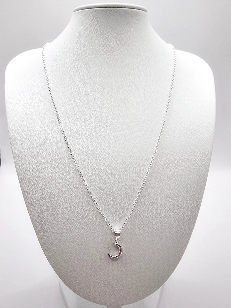 CONJUNTO COLLAR Y AROS MEDIA LUNA EN PLATA 925 - 4