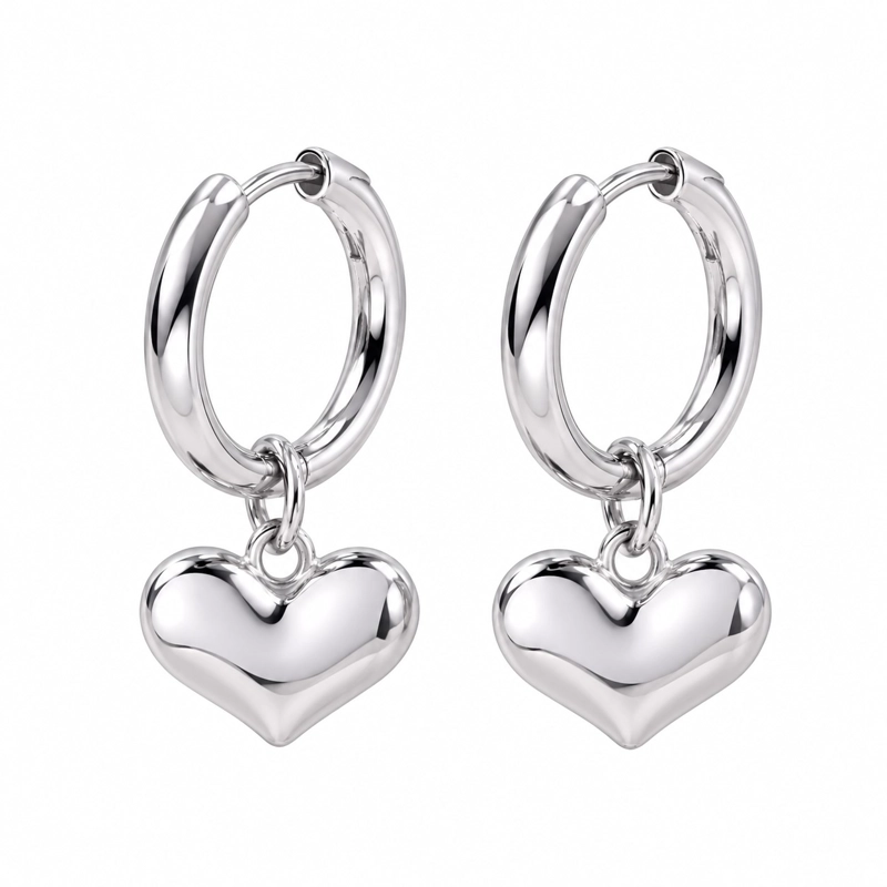 AROS ARGOLLA CORAZON ACERO INOXIDABLE - 1