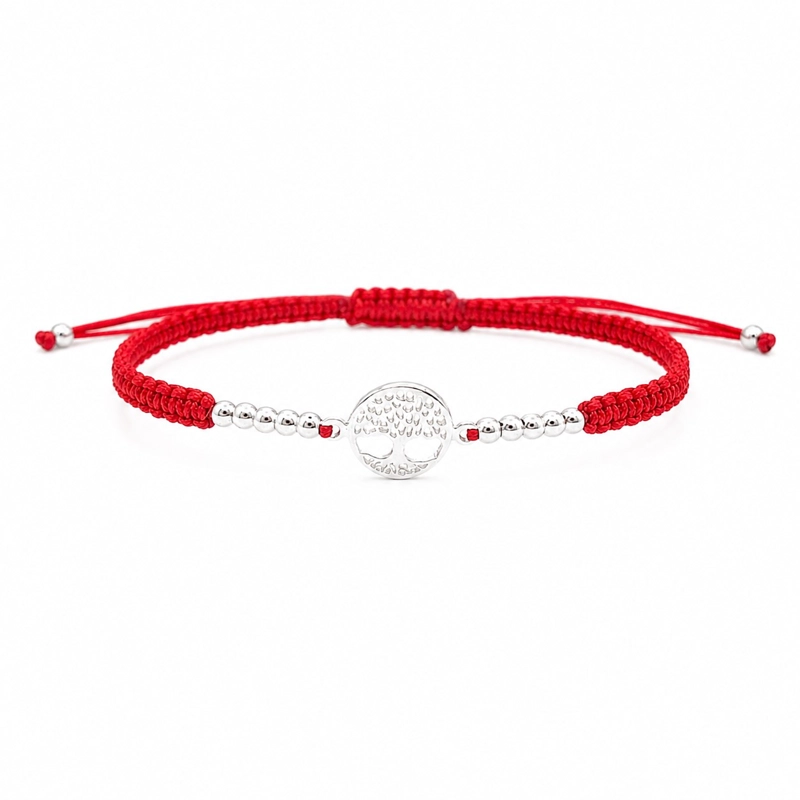 PULSERA HILO ROJO ARBOL DE LA VIDA UNISEX PLATA 925