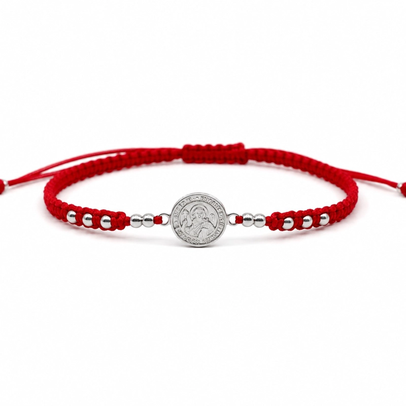 PULSERA HILO ROJO SAN BENITO UNISEX PROTECCION PLATA 925 - 1