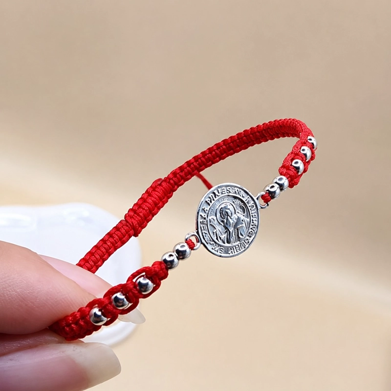 PULSERA HILO ROJO SAN BENITO UNISEX PROTECCION PLATA 925 - 3