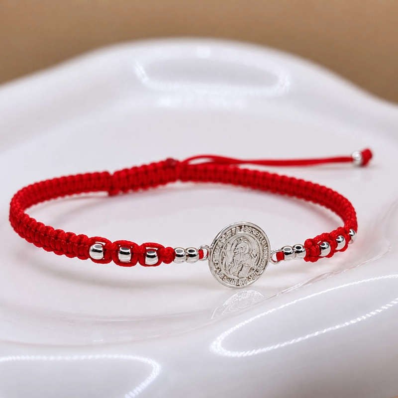 PULSERA HILO ROJO SAN BENITO UNISEX PROTECCION PLATA 925 - 4