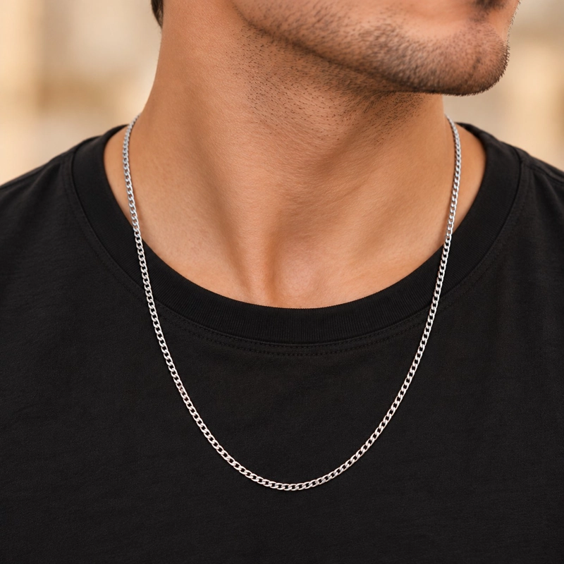CADENA GRUMET 2.4MM 60CM PLATA 925 UNISEX