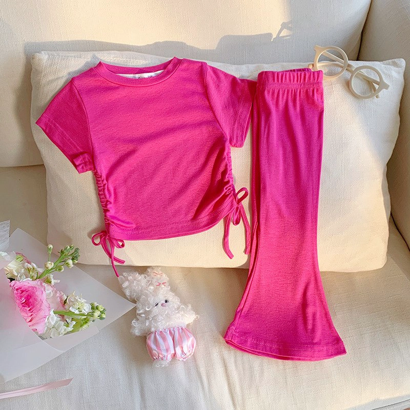 CONJUNTO DE POLERA + PANTALON DE PATA ANCHA PARA NIÑAS PRIMAVERA VERANO - 3