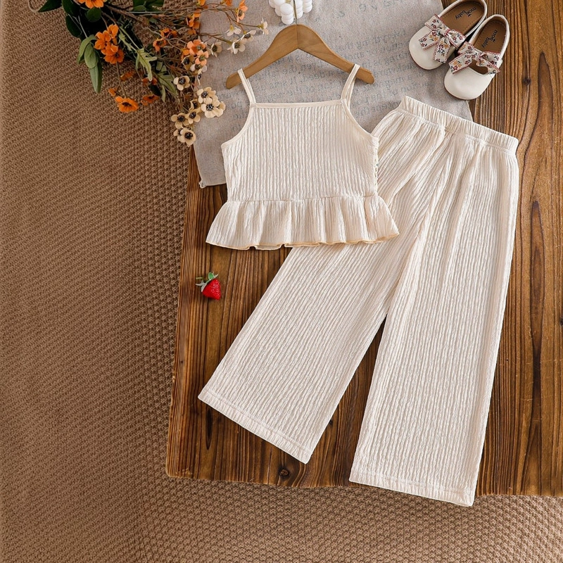 CONJUNTO DE TOP CON TIRANTES + PANTALON PARA NIÑAS PRIMAVERA VERANO - 6
