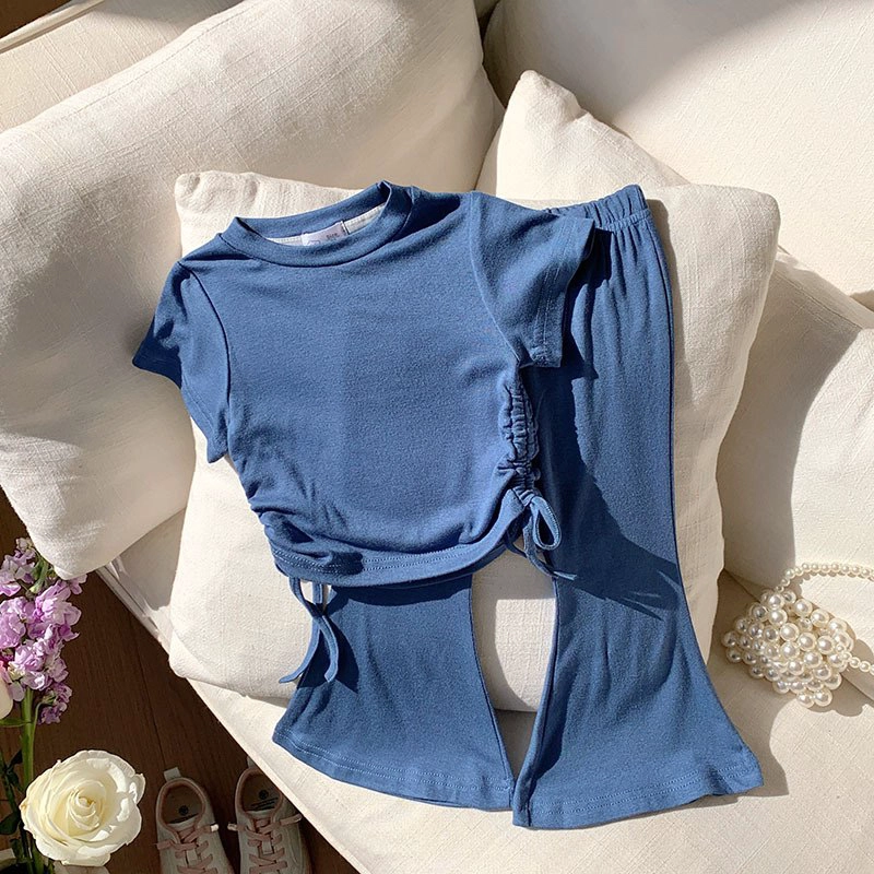 CONJUNTO DE POLERA + PANTALON DE PATA ANCHA PARA NIÑAS PRIMAVERA VERANO - 2