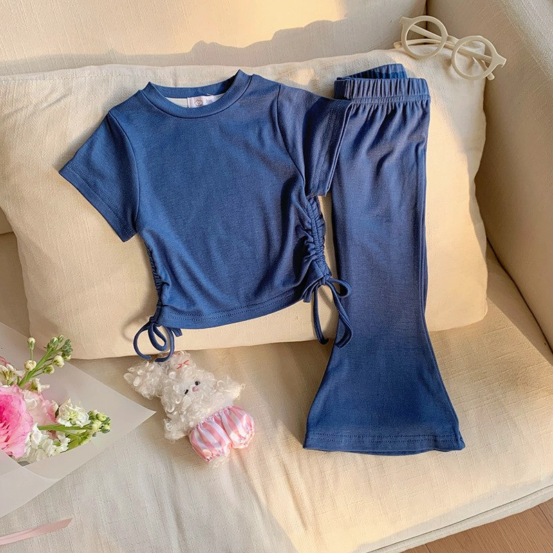 CONJUNTO DE POLERA + PANTALON DE PATA ANCHA PARA NIÑAS PRIMAVERA VERANO - 4