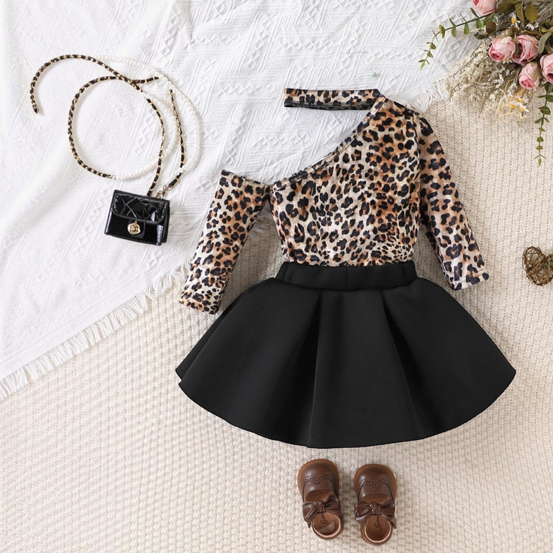 CONJUNTO DE POLERA DE ANIMAL PRINT + FALDA PARA NIÑAS PRIMAVERA VERANO - 6