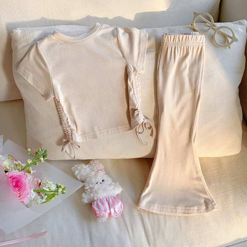 CONJUNTO DE POLERA + PANTALON DE PATA ANCHA PARA NIÑAS PRIMAVERA VERANO - 4