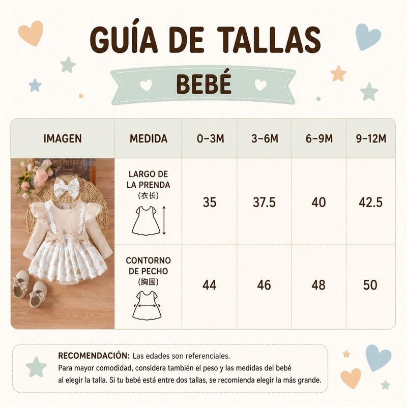 CONJUNTO DE BODY VESTIDO MANGA LARGA + DIADEMA PARA NIÑAS PRIMAVERA VERANO - 2
