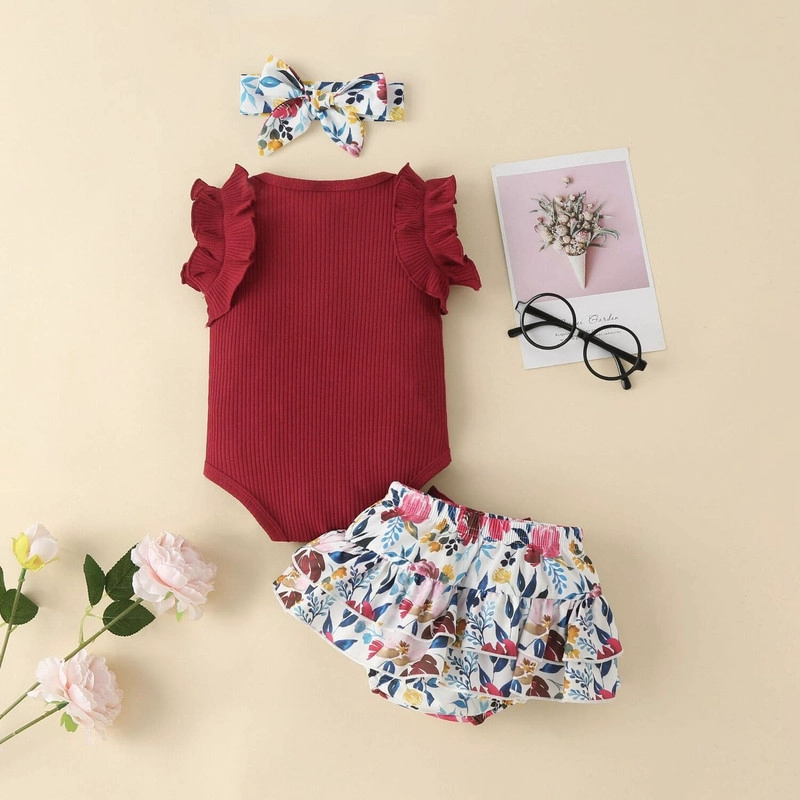 CONJUNTO DE BODY MANGA CORTA + CALZON Y DIADEMA PARA NIÑAS PRIMAVERA VERANO - 5