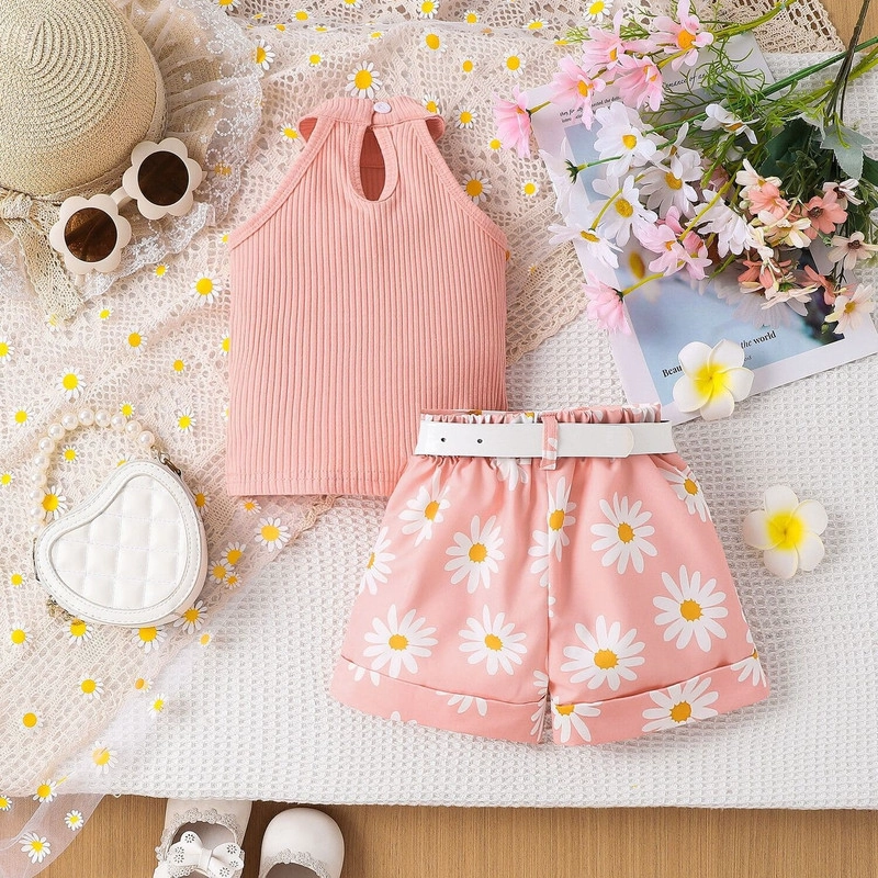 CONJUNTO DE POLERA MANGA CORTA + SHORT PARA NIÑAS PRIMAVERA VERANO - 8