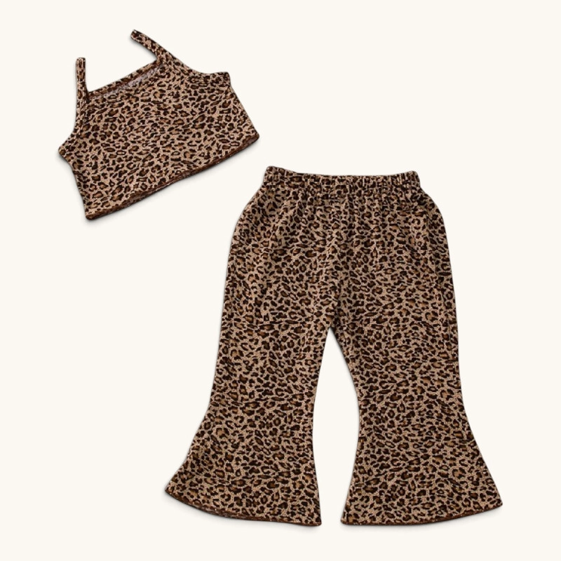 CONJUNTO DE TOP + PANTALON DE ANIMAL PRINT PARA NIÑAS PRIMAVERA VERANO - 1