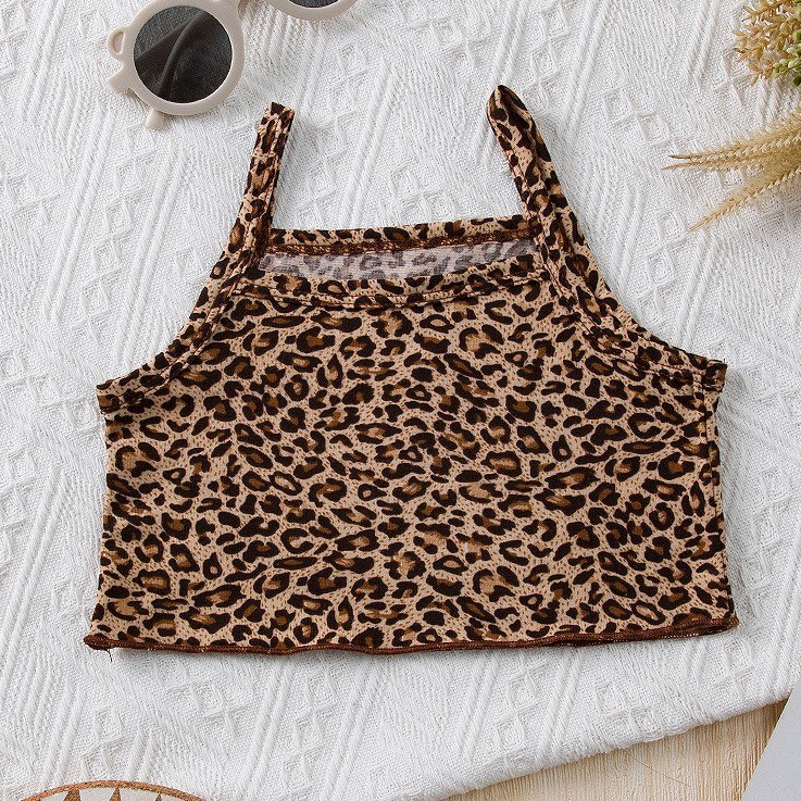 CONJUNTO DE TOP + PANTALON DE ANIMAL PRINT PARA NIÑAS PRIMAVERA VERANO - 4