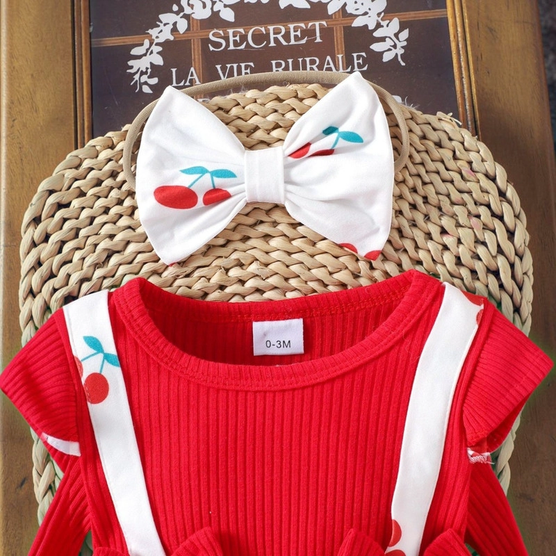 CONJUNTO DE BODY VESTIDO MANGA LARGA + DIADEMA PARA NIÑAS PRIMAVERA VERANO - 4
