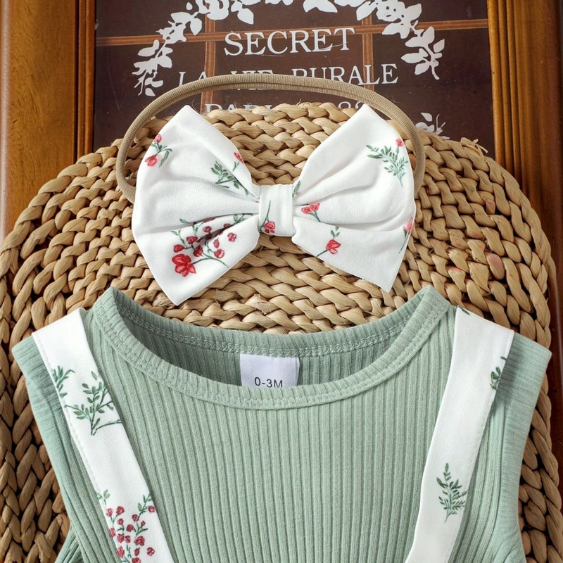 CONJUNTO DE BODY VESTIDO MANGA LARGA + DIADEMA PARA NIÑAS PRIMAVERA VERANO - 4