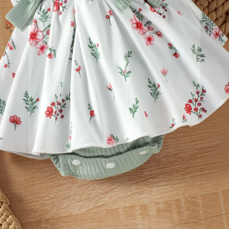 CONJUNTO DE BODY VESTIDO MANGA LARGA + DIADEMA PARA NIÑAS PRIMAVERA VERANO - 5