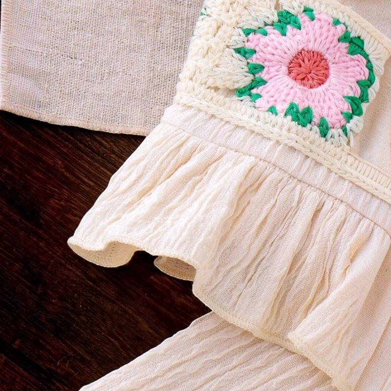 CONJUNTO DE TOP CON TIRANTES + PANTALON PARA NIÑAS PRIMAVERA VERANO - 3