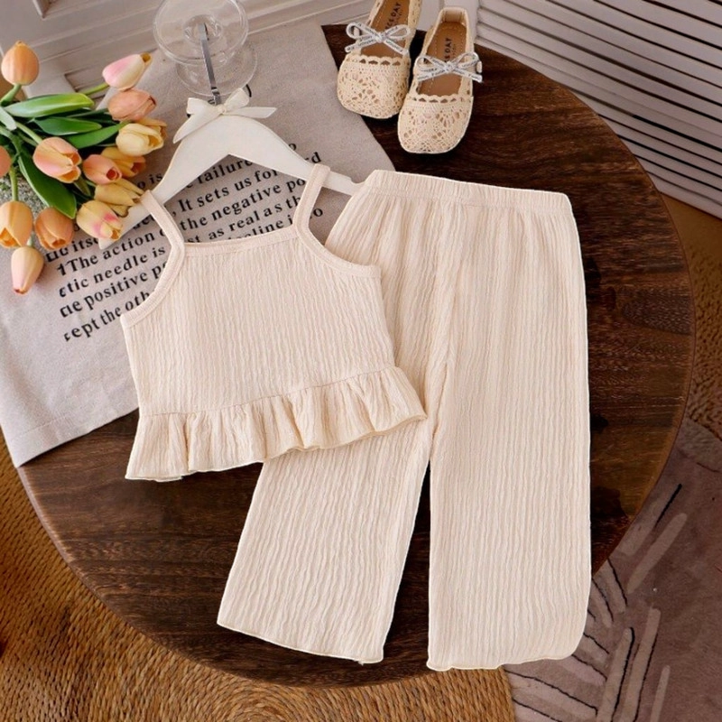 CONJUNTO DE TOP CON TIRANTES + PANTALON PARA NIÑAS PRIMAVERA VERANO - 6