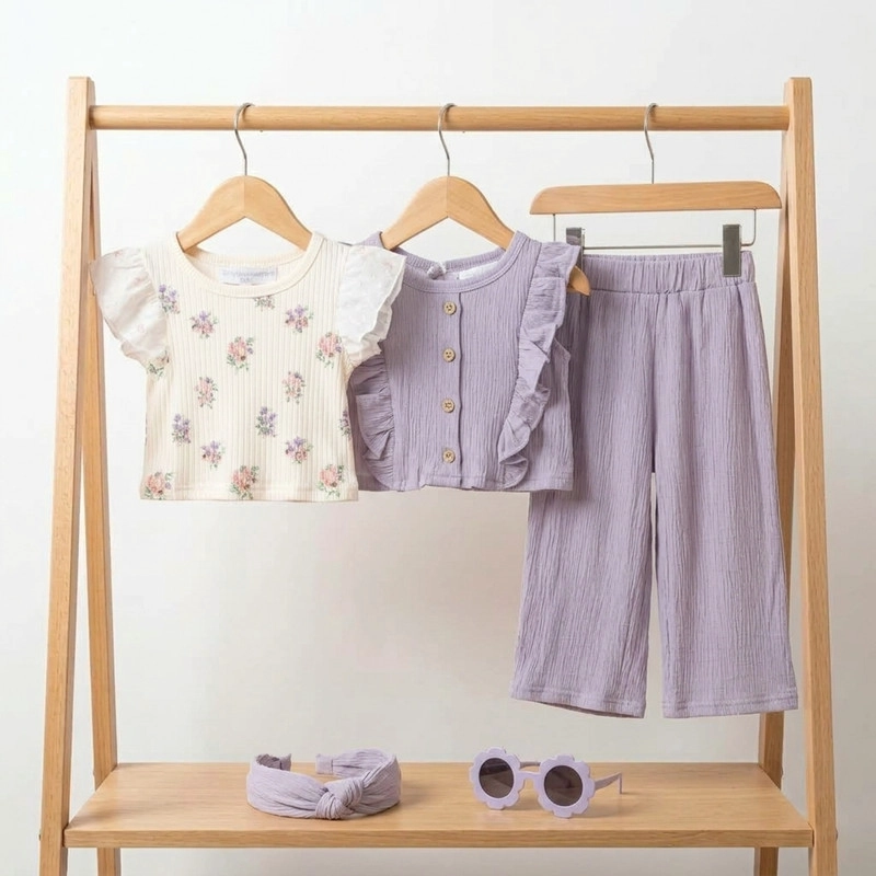 CONJUNTO DE 5 PRENDAS PARA NIÑAS PRIMAVERA VERANO - 1
