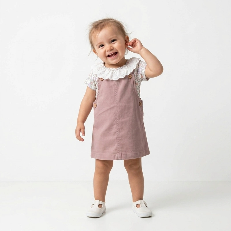 CONJUNTO DE JARDINERA Y BODY PARA NIÑAS 2 PRENDAS - 2