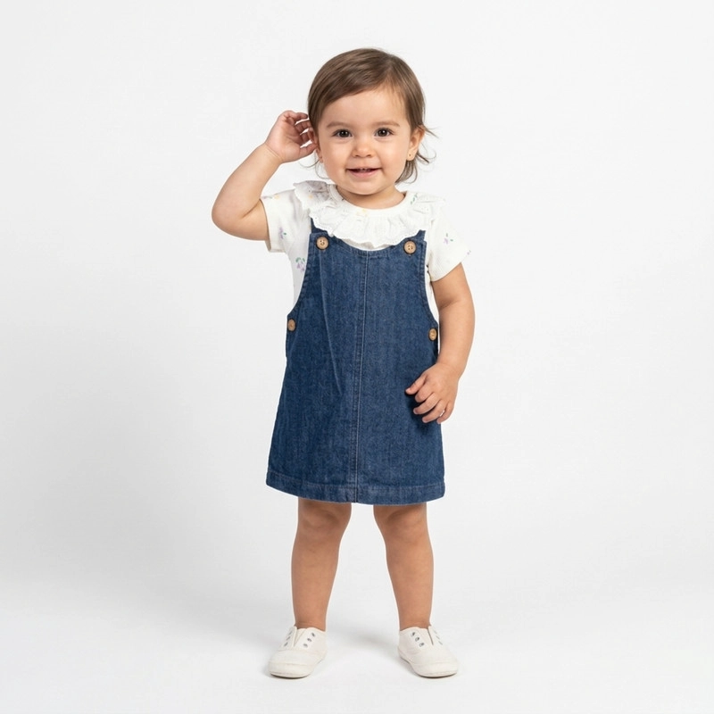 CONJUNTO DE JARDINERA Y BODY PARA NIÑAS 2 PRENDAS - 2