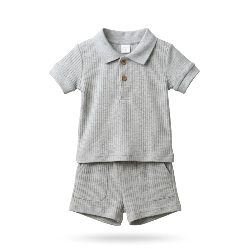 CONJUNTO PARA NIÑO DE POLERA Y SHORT ALGODON PRIMAVERA VERANO - 3