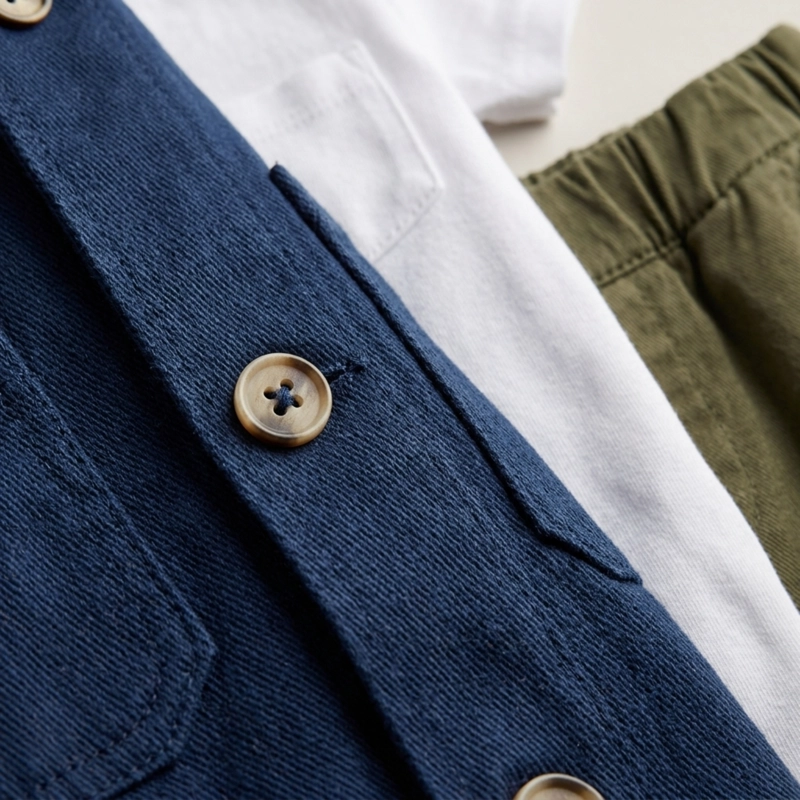 CONJUNTO CASUAL DE POLERA Y PANTALON + CHAQUETA DENIM PARA NIÑO - 3