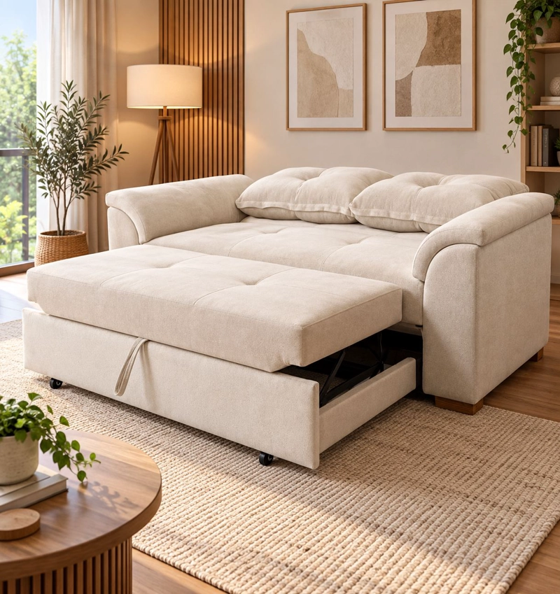 SOFA CAMA DKORA CRUDO FELPA - 1
