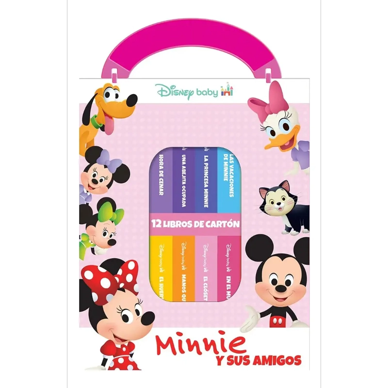 ESTUCHE DISNEY BABY MINNIE Y AMIGOS - 12 MINI LIBROS DE CARTON PARA BEBE S