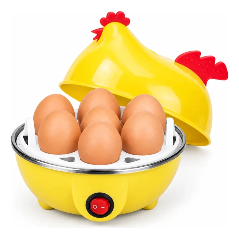 MAQUINA COCEDOR HUEVOS DUROS A VAPOR 7 HUEVOS FORMA GALLINA - 1