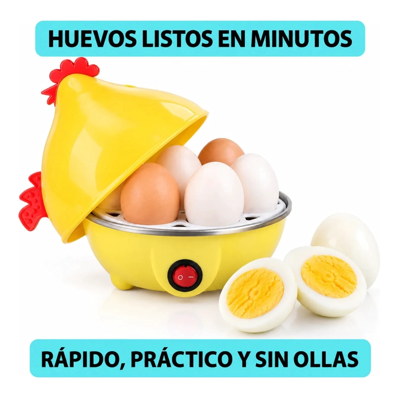 MAQUINA COCEDOR HUEVOS DUROS A VAPOR 7 HUEVOS FORMA GALLINA - 4