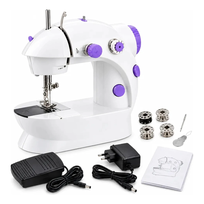 MINI MAQUINA DE COSER PORTATIL ELECTRICA CON PEDAL USO HOGAR - 1