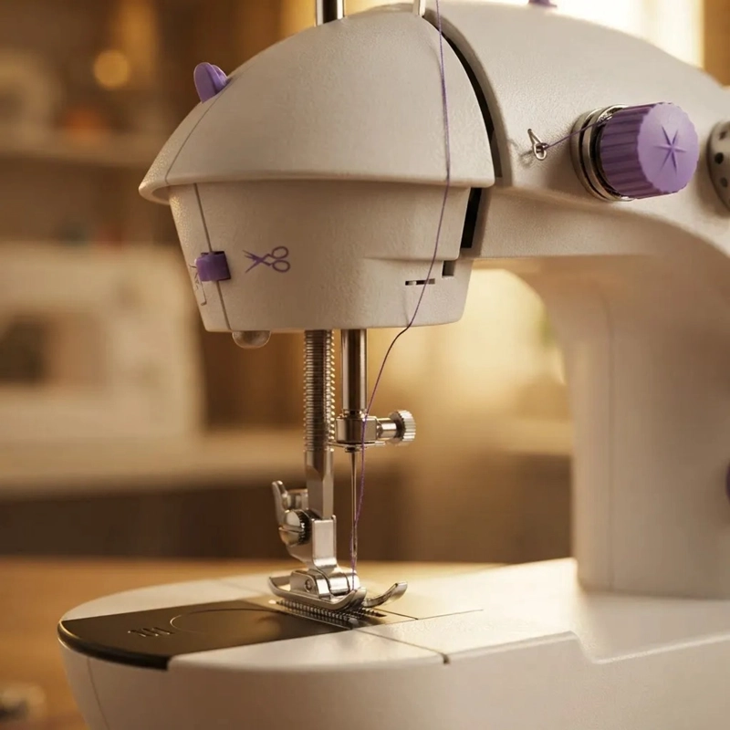 MINI MAQUINA DE COSER PORTATIL ELECTRICA CON PEDAL USO HOGAR - 7