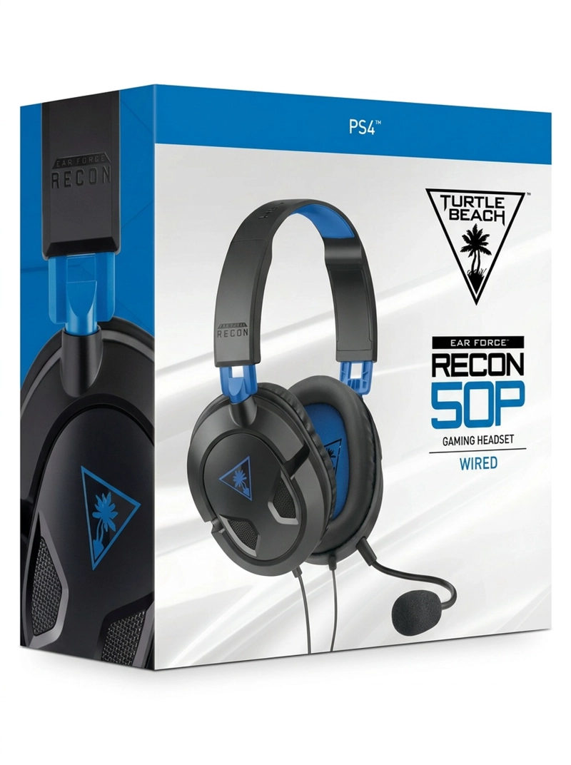 AUDIFONOS GAMER TURTLE BEACH RECON 50P NEGRO AZUL MULTIPLATAFORMA - 7